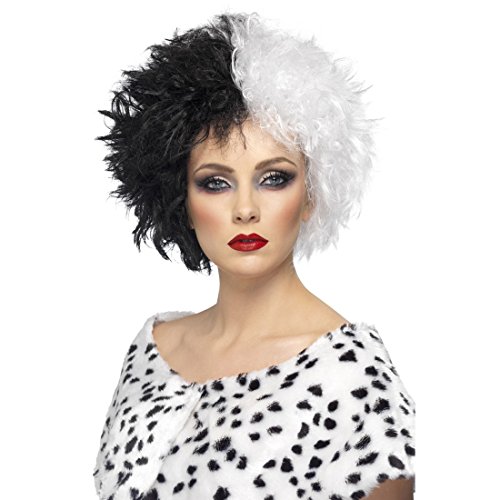 Amakando Damenperücke zweifarbig Cruella Perücke schwarz-weiß Harlekin Faschingsperücke 80er Jahre Frisur Struwelperücke Fastnacht Clownperücke Karneval Amakando Damenperücke zweifarbig Cruella Perücke schwarz-weiß Harlekin Faschingsperücke 80er Jahre Frisur Struwelperücke Fastnacht Clownperücke Karneval von Amakando