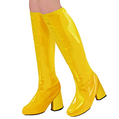 Amakando Disco Gamaschen Überziehschuhe/Gelb/Stulpen Fake-Lackstiefel/Glanzpunkt zu Fastnacht & Karneval von Amakando