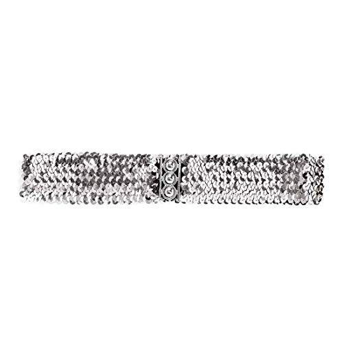 Amakando Elastischer Glitzer-Gürtel passend für viele Kostüme/Silber/Funkelnder Taillen-Gürtel mit Pailletten/Genau richtig zu 70er-Party & Fasching Amakando Elastischer Glitzer-Gürtel passend für viele Kostüme/Silber/Funkelnder Taillen-Gürtel mit Pailletten/Genau richtig zu 70er-Party & Fasching von Amakando