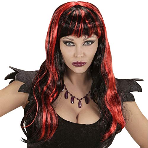 Amakando Elegante Langhaar-Perücke Teufelin mit Strähnchen & Pony/Schwarz-Rot/Ansprechende Frauen-Perücke Gräfin Dracula/EIN Blickfang zu Fasching & Mottoparty Amakando Elegante Langhaar-Perücke Teufelin mit Strähnchen & Pony/Schwarz-Rot/Ansprechende Frauen-Perücke Gräfin Dracula/EIN Blickfang zu Fasching & Mottoparty von Amakando
