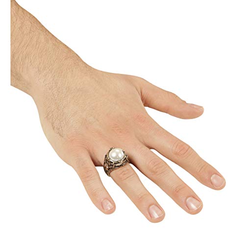 Amakando Eleganter Gothic-Fingerring/Gold-Weiß/Hexenring mit Fake-Perle/Perfekt geeignet zu Halloween & Walpurgisnacht Amakando Eleganter Gothic-Fingerring/Gold-Weiß/Hexenring mit Fake-Perle/Perfekt geeignet zu Halloween & Walpurgisnacht von Amakando