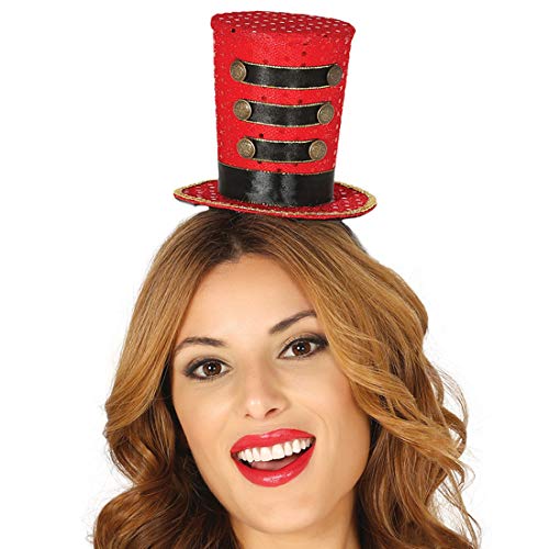 Amakando Eleganter Zylinderhut Zirkus-Direktorin/Rot-Schwarz/Dompteurin Mini-Hut für Damen/EIN Highlight zu Fasching & Karneval Amakando Eleganter Zylinderhut Zirkus-Direktorin/Rot-Schwarz/Dompteurin Mini-Hut für Damen/EIN Highlight zu Fasching & Karneval von Amakando
