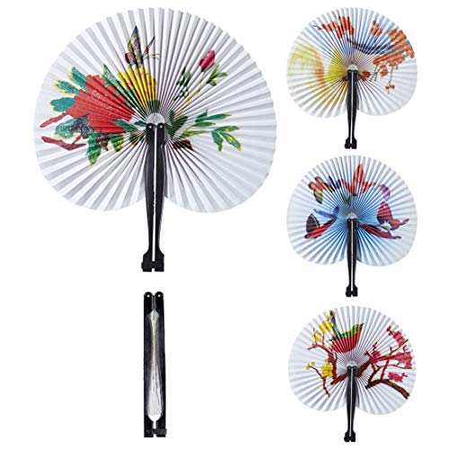 Amakando Eleganter asiatischer Papierfächer/Weiß-Bunt/Chinesischer Klappfächer als Kostüm-Zubehör & Dekoration/EIN Blickfang zu Fasching & Karneval Amakando Eleganter asiatischer Papierfächer/Weiß-Bunt/Chinesischer Klappfächer als Kostüm-Zubehör & Dekoration/EIN Blickfang zu Fasching & Karneval von Amakando