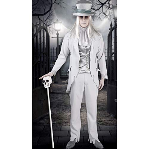 Amakando Elegantes GRAF-Dracula-Kostüm Edelmann/Weiß L (50/52) / Gruseliges Zombie-Outfit Hochzeitsanzug/EIN Blickfang zu Horror-Party & Halloween von Amakando