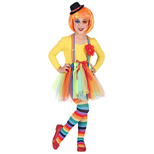 Amakando Entzückende Zirkus-Verkleidung Clown für Mädchen/Kostüm-Set Harlekin mit Rock, Hosenträger & Mini-Hut/Perfekt geeignet zu Kinder-Fasching & Kostümfest von Amakando