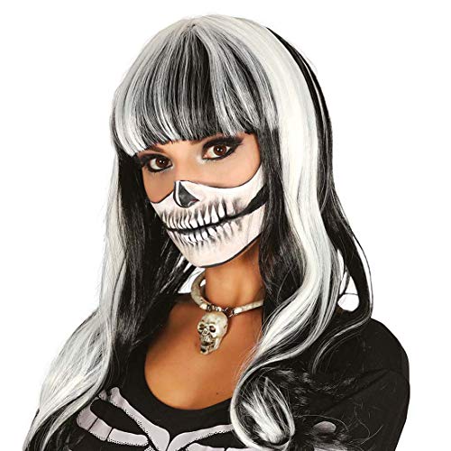 Amakando Extravagante Gothic-Perücke mit weißen Strähnen/Weiß-Schwarz/Halloween-Perücke Vampirin für Damen/Wie geschaffen zu Horror-Party & Gruselparty Amakando Extravagante Gothic-Perücke mit weißen Strähnen/Weiß-Schwarz/Halloween-Perücke Vampirin für Damen/Wie geschaffen zu Horror-Party & Gruselparty von Amakando