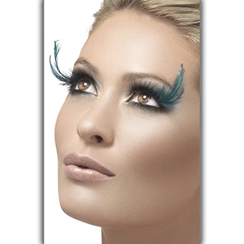 Amakando Falsche Wimpern - blau-schwarz - künstliche unechte Wimpern Augenwimpern Fasching Wimpernextensions Federn Wimpernverlängerung Lange Federwimpern von Amakando