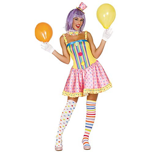 Amakando Farbenfrohes Clownskostüm für Frauen/XS/S (36/38) / Harlekin Kostüm für Damen/Genau richtig zu Karneval & Mottoparty von Amakando