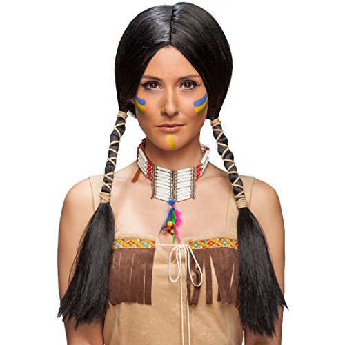 Amakando Faschingsperücke Squaw Indianerin Perücke schwarz Langhaarperücke Indianerfrau Karnevalsperücke Pocahontas Kostümzubehör Karneval Frauenperücke mit Zöpfen Amakando Faschingsperücke Squaw Indianerin Perücke schwarz Langhaarperücke Indianerfrau Karnevalsperücke Pocahontas Kostümzubehör Karneval Frauenperücke mit Zöpfen von Amakando