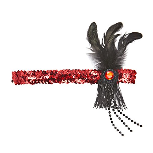 Amakando Feder Kopfschmuck Charleston Haarband rot-schwarz Federhaarband 20er 30er Jahre Haarband Kostüm Accessoire Damen Gatsby Haarschmuck Federschmuck Amakando Feder Kopfschmuck Charleston Haarband rot-schwarz Federhaarband 20er 30er Jahre Haarband Kostüm Accessoire Damen Gatsby Haarschmuck Federschmuck von Amakando