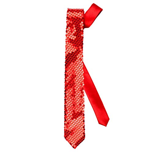 Amakando Funkelnde Pailletten-Krawatte für Männer & Frauen/Rot/Party Glitzer-Schlips als Kostüm-Zubehör für den perfekten Showauftritt/EIN Highlight zu Kostümfest & Fastnacht von Amakando
