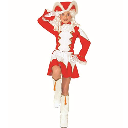 Amakando Funken-Kostüm für Mädchen/Rot-Weiß in Größe 164, 14-16 Jahre/Kleid Funkenmarie Garde Outfit/Perfekt angezogen zu Fastnacht & Straßenkarneval von Amakando