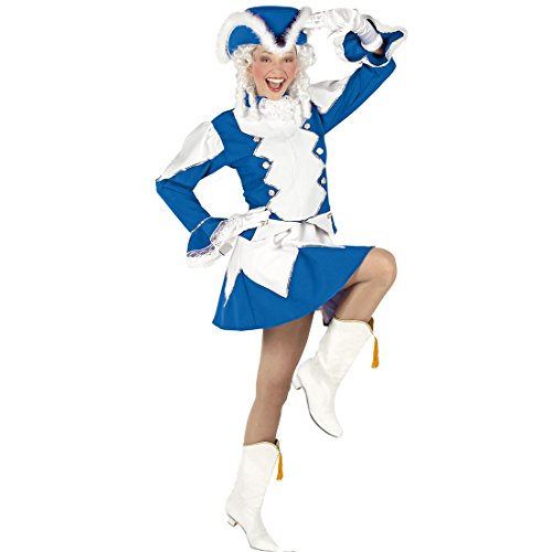 Amakando Gardekostüm Damen - S (34/36) - Tanzmariechen blau weiß Kleid Funkenmarie Funkenkostüm Garde Outfit Karneval Blaues Funkenmariechen Kostüm von Amakando