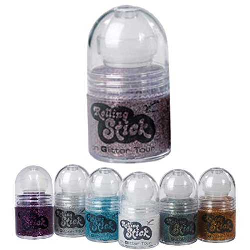Amakando Glitzer Roller Glittermakeup Silber Glitzerschminke Rollerstick Roll-on Glitter Stick Karneval Accessoires Fasching Kosmetik Make Up Schimmer Schminke von Amakando