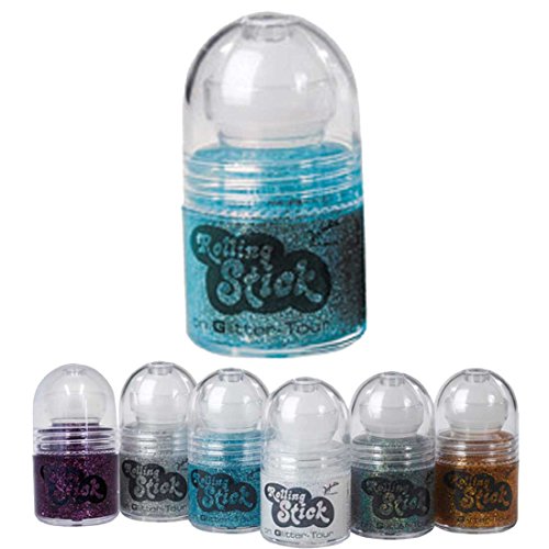 Amakando Glitzer Roller Glittermakeup blau Glitzerschminke Rollerstick Roll-on Glitter Stick Karneval Accessoires Fasching Kosmetik Make Up Schimmer Schminke von Amakando