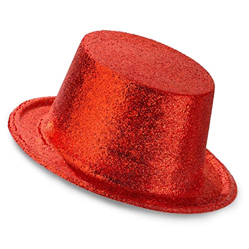 Amakando Glitzernder Party-Hut Zylinder für Männer & Frauen/Rot/Herrenzylinder & Damenzylinder für passend für Tanz-Kostüme/EIN Highlight zu Mottoparty & Karneval Amakando Glitzernder Party-Hut Zylinder für Männer & Frauen/Rot/Herrenzylinder & Damenzylinder für passend für Tanz-Kostüme/EIN Highlight zu Mottoparty & Karneval von Amakando