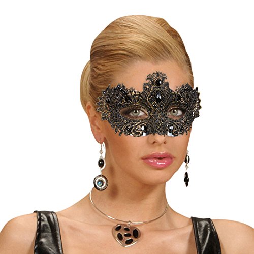 Amakando Gothic Maske - Gold - Venedigmaske Halbmaske Karneval Ballmaske Damen Venedig Masken für Maskenball Edle venezianische Augenmaske von Amakando