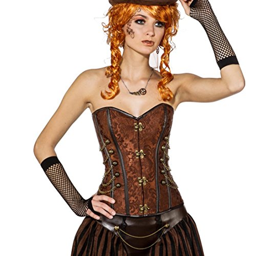 Amakando Gothic Torselett - M (40/42) - Steampunk Corsage braun Edle Korsage viktorianische Mode Biedermeier Mieder Steampunk Corsage braun von Amakando