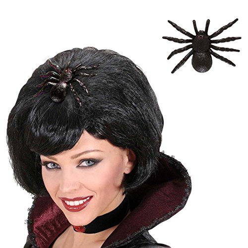 Amakando Haarspange Spinne Haarschmuck Hexe Schwarze Witwe Haarklammer Gothic Kopfschmuck Haarklemme Vampir Halloween Haarbrosche von Amakando