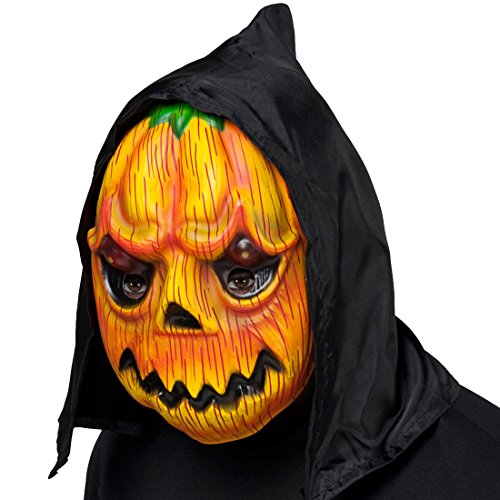 Amakando Halloween Gruselmaske Horror Kürbismaske Gruselige Masken Halloweenmaske Herren Horrormaske Monster Kürbis Maske mit Kapuze von Amakando