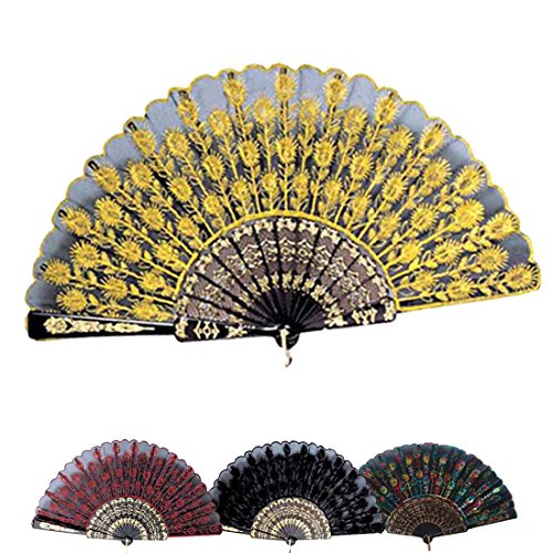Amakando Handfächer Spanischer Fächer gelb Flamenco Zubehör Stofffächer Spanierin Accessoire Kostümzubehör Amakando Handfächer Spanischer Fächer gelb Flamenco Zubehör Stofffächer Spanierin Accessoire Kostümzubehör von Amakando