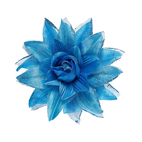 Amakando Hawaii Haarspange Rosen Haarblüte blau Kopfschmuck Haarblume Blumenspange Blumen Haarschmuck Ansteckblume Rose von Amakando