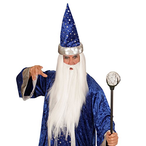 Amakando Hexenstab - 122 cm - Langer Stab Hexe Saruman Magierstab Gandalf Märchen Zepter mit Zauberkugel Zauberer Kostüm Accessoire Magischer Zauberstab von Amakando