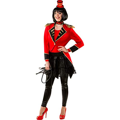 Amakando Hochwertiger Frauen-Frack Zirkus-Direktorin/Rot-Schwarz in Größe 38/40 (S/M) / Schicke Verkleidung für Damen Dompteurin/Der Mittelpunkt zu Fasching & Fasnet von Amakando