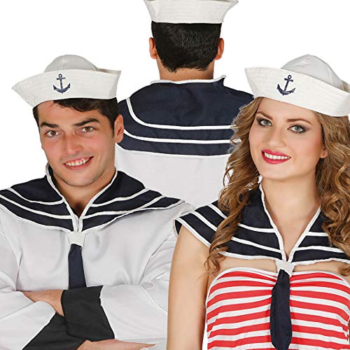 Amakando Hübsche Matrosin Verkleidung im Set/Weiß-Blau/Marine Outfit mit Matrosenmütze und Matrosenkragen/EIN Blickfang zu Kostümfest & Fasching Amakando Hübsche Matrosin Verkleidung im Set/Weiß-Blau/Marine Outfit mit Matrosenmütze und Matrosenkragen/EIN Blickfang zu Kostümfest & Fasching von Amakando