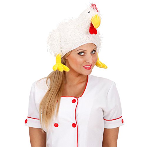 Amakando Hühnermütze Hahn Mütze Suppenhuhn Hut Tierhut Henne Chicken Cap zum Hühnerkostüm Tiermütze Huhn von Amakando