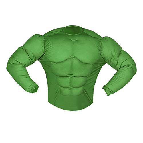 Amakando Hulk Muskelkostüm Superheldenkostüm Sixpack M 50 Comic Muskel Shirt grün Superhelden Kostüm Karnevalskostüme Herren Halloween Outfit Superheld Verkleidung von Amakando