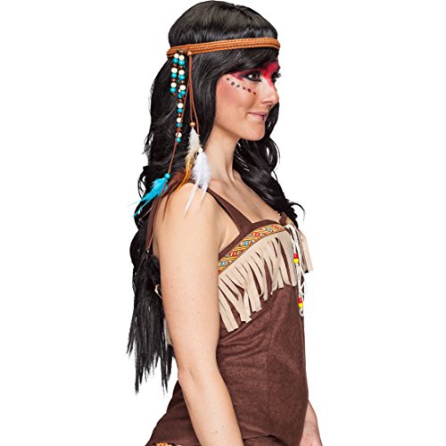 Amakando Indianer Kopfschmuck Western Kopfband Indianerin Haarband Feder Stirnband Karnevalskostüme Zubehör Indianerkostüm Accessoire Pocahontas Haarschmuck von Amakando