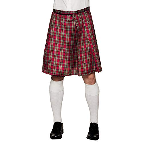 Amakando Kariertes Schotten-Kostüm für Erwachsene/Rot-Grün/Authentischer Tartan-Kilt Highlander/EIN Blickfang zu Mottoparty & Kostümfest von Amakando