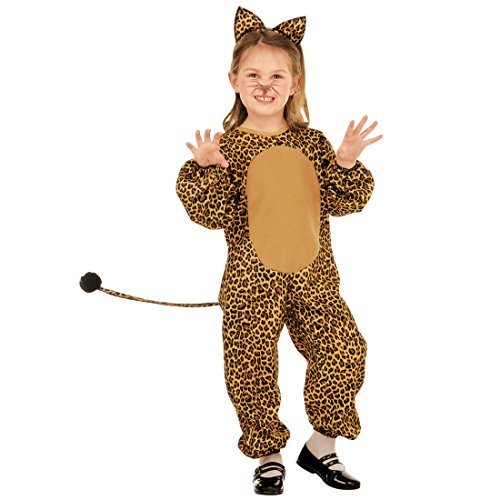 Amakando Katzenkostüm - 104, 2-3 Jahre - Leoparden Kinderkostüm Leopardenkostüm Mädchen Tierkostüm Katze Overall Wildkatze Jumpsuit leoprint Kinder Kostüm Leopard von Amakando