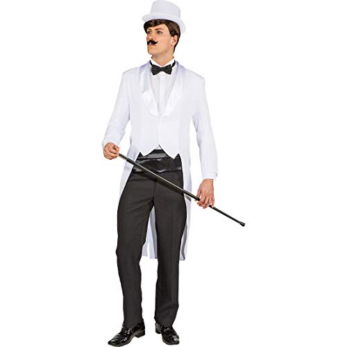 Amakando Klassischer Frack-Anzug für Herren mit Schalkragen/Weiß 48/50 (M) / Vornehmer Karnevalsfrack für 20er Jahre Gentlemen/Perfekt geeignet zu Fasching & Karneval von Amakando