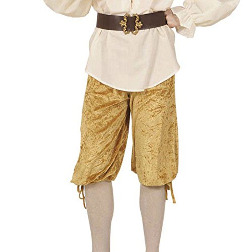 Amakando Kniebundhose Herren Samthose Bauernjunge Samt Mittelalter Kniehose Knickerbocker Hose Kostüm Accessoires Knielange Knicker Goldene Prinzen Stoffhose von Amakando