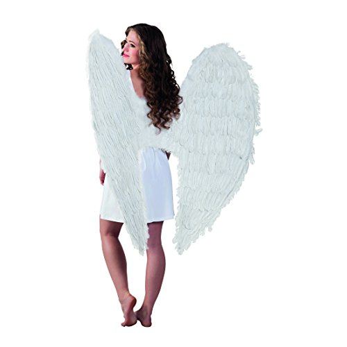 Amakando Kostüm Flügel Engel - 120 x 120 cm - Jumbo Engelsflügel weiß Mega Feenflügel Riesen Elfenflügel Engelskostüm Zubehör Jumbo Engelsflügel weiß von Amakando