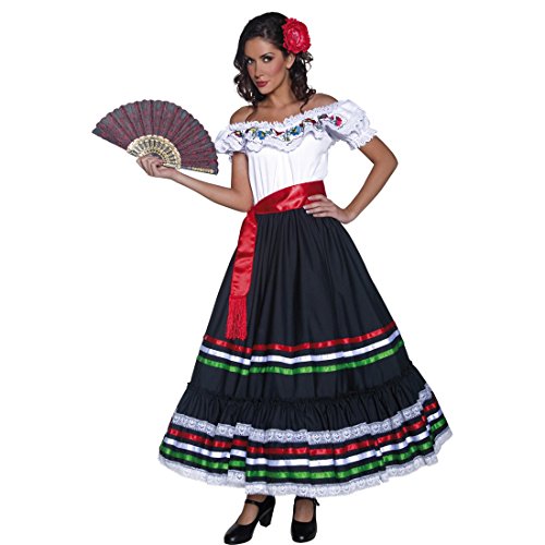 Amakando Kostüm Senorita Faschingskostüm Spanierin S 36/38 Spanisches Kleid Fasching Flamencokleid Carmen Westernkostüm Damen Karnevalskostüm Zigeunerin von Amakando