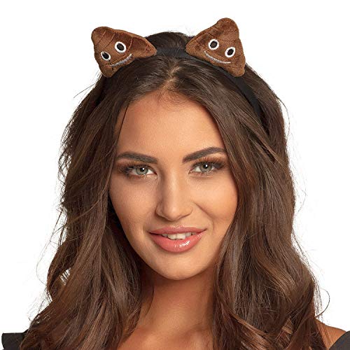 Amakando Lustiger Kopfschmuck Poop Emoticon/Braun/Auffälliges Kostüm-Accessoire Kothaufen für Frauen/Geeignet zu Karneval & Fasching von Amakando