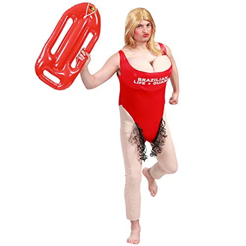 Amakando Lustiges Rettungsschwimmer Kostüm für Männer/Rot-Hautfarben L (52/54) / JGA Herren-Kostüm Lebensretter/Genau richtig zu Bad Taste Party & Mottoparty von Amakando