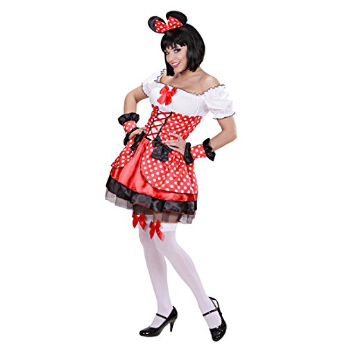 Amakando Mauskostüm Damen Mäuschen Pünktchen Kleid L 42/44 Maus Damenkostüm Minnie Mouse Kostüm Faschingskostüme Frauen Märchen Tierkostüm Verkleidung Disney Mäusekostüm von Amakando