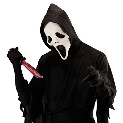 Amakando Messer blutig Piraten Dolch Voodoo Priester Waffe Horror Fleischermesser Killer Blut Metzgermesser Tod Halloween Scream Spielzeugwaffe von Amakando