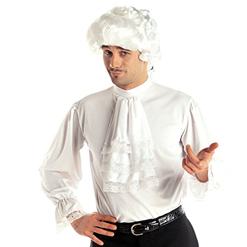 Amakando Mittelalter Hemd Weißes Rüschenhemd M/L 50/52 Mittelalterliche Kleidung Herren Barock Herrenhemd mit Rüschen Edelmann Kostüm Renaissance Vampir Gewandung von Amakando