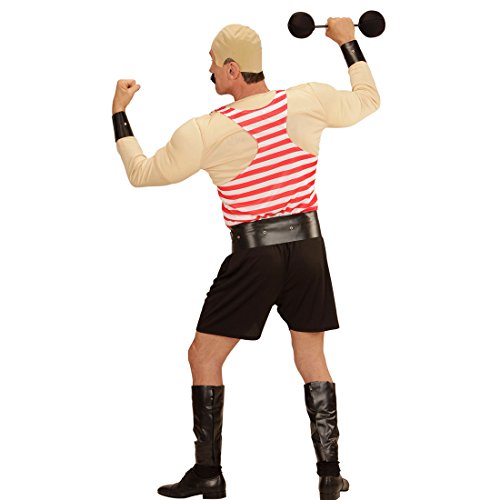 Amakando Muskelmann Herrenkostüm - M/L (50/52) - Gewichtheber Muskel Kostüm Faschingskostüm Artist Dompteur Verkleidung Bodybuilder Karnevalskostüm Zirkus Kostüm von Amakando