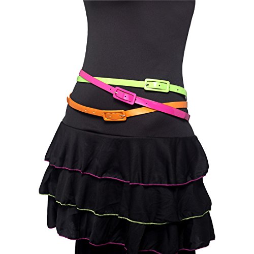 Amakando Neon Damengürtel 80er Jahre Gürtel 3 Set Schmaler Frauengürtel Party Modegürtel Disco Neongürtel Faschingskostüm Accessoire Amakando Neon Damengürtel 80er Jahre Gürtel 3 Set Schmaler Frauengürtel Party Modegürtel Disco Neongürtel Faschingskostüm Accessoire von Amakando