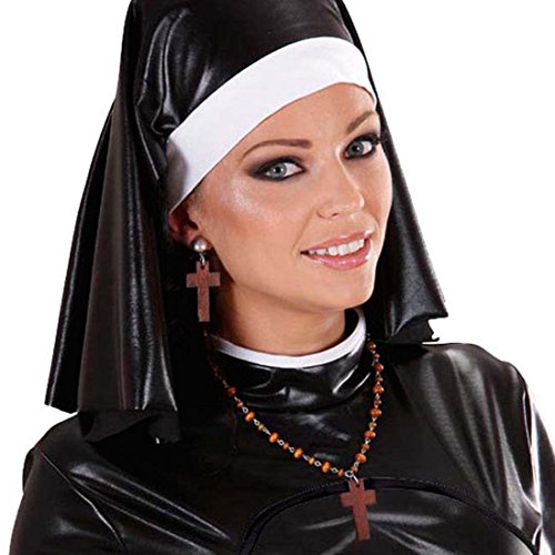 Amakando Nonnen Schmuck Set Rosenkranz Kette und Ohrringe Kreuzkette mit Ohrschmuck Kruzifix Halskette und Ohrhänger Nonne Gebetskette Kreuz Mittelalter Kirche Faschingsschmuck Amakando Nonnen Schmuck Set Rosenkranz Kette und Ohrringe Kreuzkette mit Ohrschmuck Kruzifix Halskette und Ohrhänger Nonne Gebetskette Kreuz Mittelalter Kirche Faschingsschmuck von Amakando