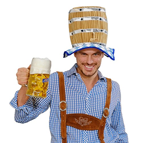 Amakando Oktoberfest Hut Bierfass Partyhut Wiesn Kopfbedeckung Bayern Tirolerhut Bier Bayernhut Seppl Faschingshut von Amakando