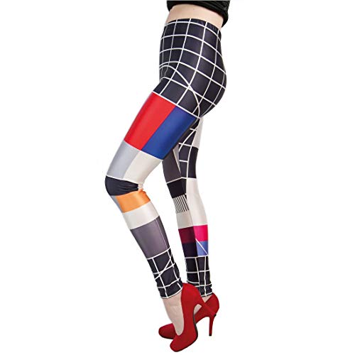 Amakando Originelle 80er Jahre Leggings Testbild/L/XL (44-50) / Knallige Retro Stretch-Hose Sendeschluss/Bestens geeignet zu Mottoparty & Karneval von Amakando