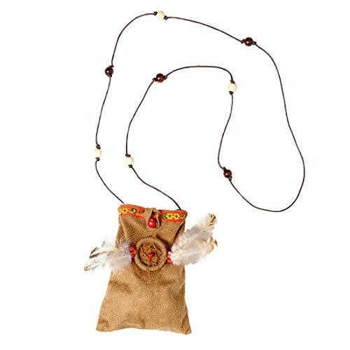 Amakando Originelle Umhängetasche Hippie im Boho-Style/Beige/Tolle Schultertasche Accessoire zum Kostüm Squaw/Bestens geeignet zu Indianer-Party & Mottoparty von Amakando