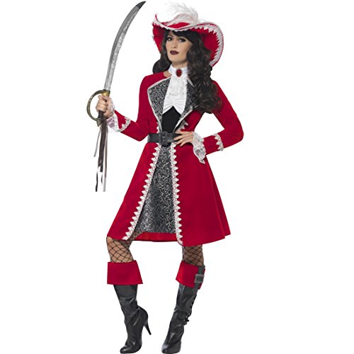 Amakando Piratenkostüm Damen - L (42/44) - Musketier Damenkostüm Piratenkleid Barock Piratenbraut Faschingskostüm Karnevalskostüm Seefahrerin Piratin Kostüm Deluxe von Amakando